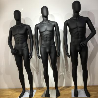 China Stand Fashion Window Display Matte Black Egg Head Male Mannequins for sale