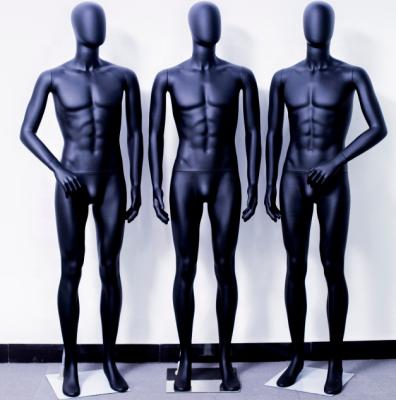 China Egg Head Plastic Male Standing Black Mannequins Full Body For Clothing Display for sale