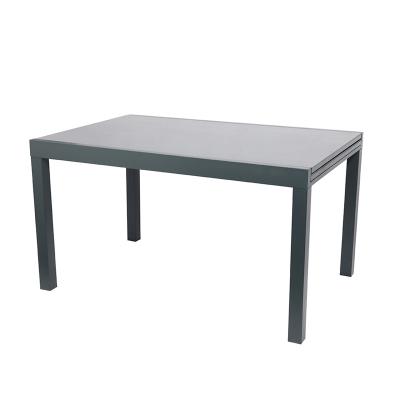 China (Other) Gray Color Glass Iron Strong Adjustable Extendable Dining Table for Kitchen for sale