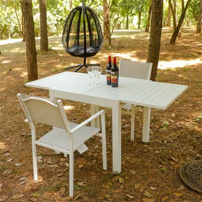 China (Other)Adjustable Fashionable White Aluminum Extending Extendable Dining Table for sale