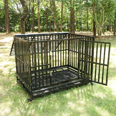 China Bold Strong Breathable Metal Iron Single Door Pet Cage With Openable Sunroof for sale