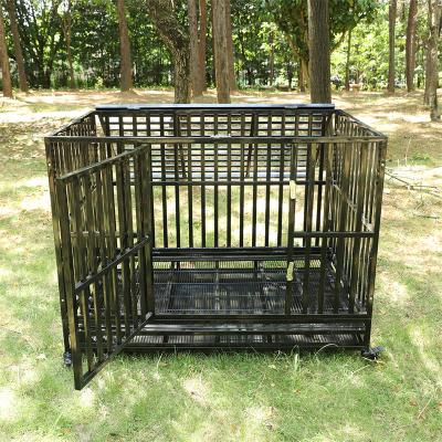 China Breathable Easy To Assemble Breathable Outdoor Metal Iron Pet Cage Single Door With 4 Wheels for sale