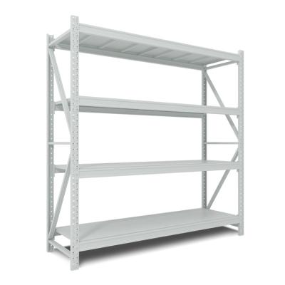 China Factory 200kg Steel Layer Black Powder Coated Metal Corner Warehouse Storage Rack Low Power Shelf Corrosion Protection for sale