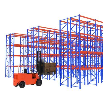 China Corrosion Protection Heavy Duty Pallet Storage Column Racks Steel Flooring Rack Systems Drive In Rack For Logistics Solution for sale