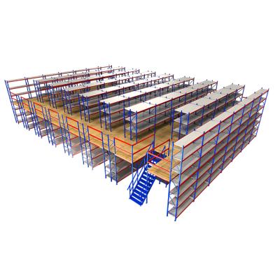 China Multi-Layers Corrosion Protection Heavy Duty Mental Mezzanine Floor Rack Attic Racking System For Warehouse Storage for sale