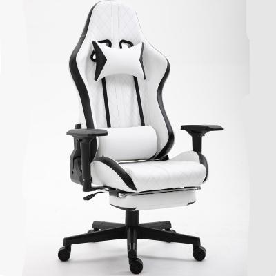 China Spinning Racing Gaming Chair Customize Embroidery Logo PU Leather Gaming Chair With Footrest for sale