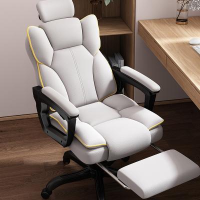 China Factory Adjustable Modern White Office Chair Footstool Ergonomic Comfortable Swivel (Height) Computer Chair for sale