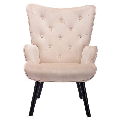 China Modern (Height) Adjustable Button Accent Chair Tufted Vanity Chair With Arms Upholstered Tall Back Office Chair for sale