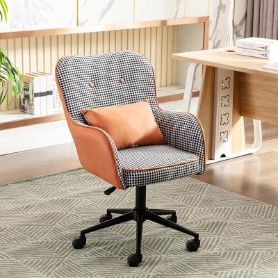 China Adjustable (Height) Fabric Swallow Hoop Houndstooth Leisure Chair Living Room Chair Swivel Chair With Lumbar for sale