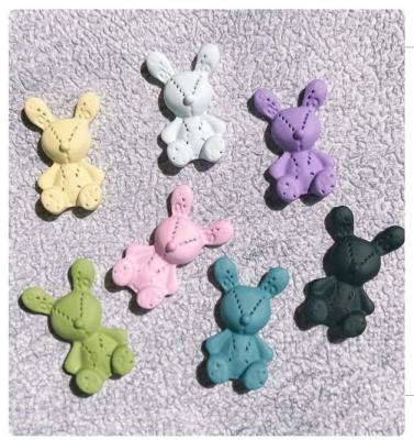 China Free Shipping Cute Gummy Nail Art Charms Rabbit Metal Colors Art Charms 3D Bunny Nail Art Decorations 7 Nail Art DIY Product Nail Art for sale