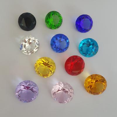 China Wedding Paperweight 80mm K9 Crystal Big Diamond for Nail Picture Wedding Table Decor for sale