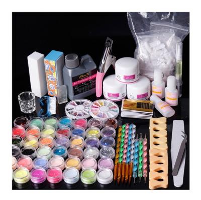 China Factory Durable All Professional Nail Kit Set Beginners Acrylic Powder Glitter Nail Tool Set Nail Clipper Set Brush Manicure Set for sale