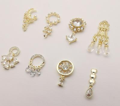 China Luxur Nail Salon Professional Product Gold Plating Nail Art Rhinestone For Nail Art High Quality Beauty Design Real Real for sale