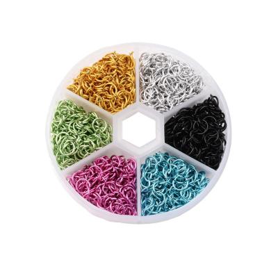 China 3D Nail Art DIY Decoration 6mm Mix Color Simple Open Loops Jewelry DIY Nail Art Decor Dangle Aluminum Jump Rings Charms for sale