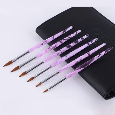 China 6 PCS/Set Acrylic Nail Art Nail Brush Set Acrylic Application Dotting 3D Pen UV Gel Extension Nail Coating Brush for sale