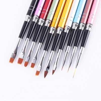 China Nail Art 10 Pcs / Set Nail Pen Set Makeup Brush Hair Phototherapy Pen Flower Drawing Pen Color Painting Nylon for sale