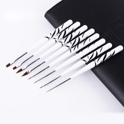 China Nail Art 8 PCS Women's Zebra Pattern Multifunctional Nail Pen Brush Set Point Brick Pen Drawing Nail Pen Brush for sale