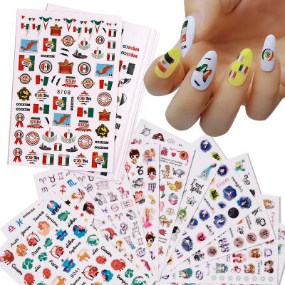 China Nail Constellation Cosmetics 6pcs 12pcs Mexico Flag Styles Manicure DIY Nail Charms Nail Art Stickers for sale