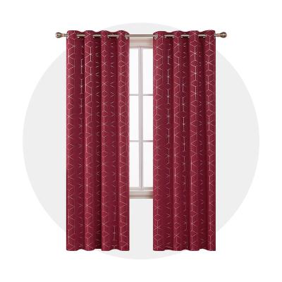 China Red And White Blackout Window Curtains For Living Room Fancy Blackout Curtains for sale