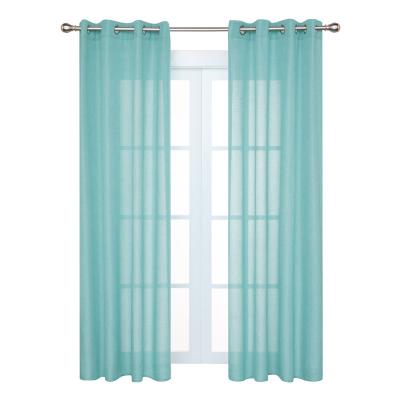 China Turquoise Decorative Faux Blackout Blackout Fancy Curtain Drape Curtain For Kitchen Home Drapes for sale