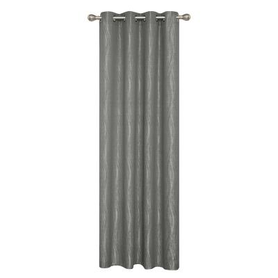 China Blackout Deconovo Gardine Silver Jacquard Blackout Striped Curtain For Living Room Curtain Ready Made for sale