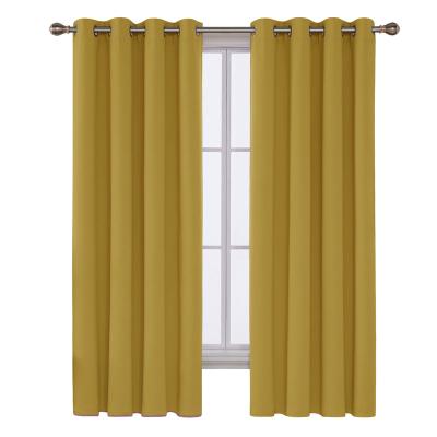 China Blackout Style Curtains European Style Blackout Curtains Mustard Yellow Furnishing Curtains for sale