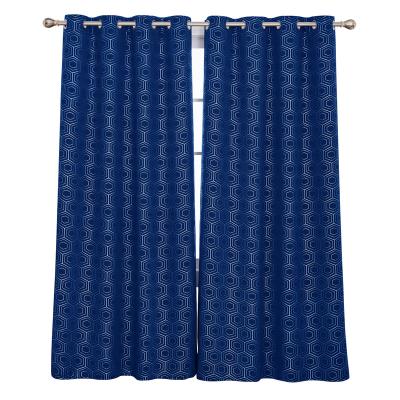 China Blackout Sun Blocking Blackout Thermal Curtains With Printing Curtains Blackout Fabric Ready Made Drapes for sale