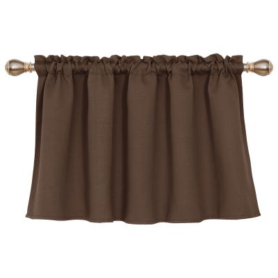 China Brown Blackout Drapes Cheap Blackout Grommet Thermal Curtains With Valance Attached For Bedroom Kitchen Drapes For Living Room for sale