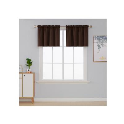 China Classic Blackout Christmas Chocolate Draperies Thermal Insulated 100% Polyester Blackout Drapes Valance Curtain for sale