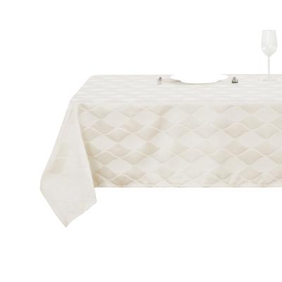 China Waterproof Rectangular Tablecloth Jaqurad With Good Quality Wedding Tablecloth for sale