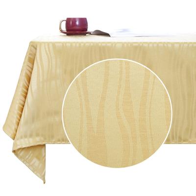 China Deconovo Rectangle Dining Table Cover Jacquard Table Cloth Waterproof Linen Gold for sale