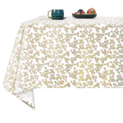 China Deconovo Waterproof Polyester Chiffon-Capable Printed Tablecloth With Floral Pattern For Dining Or Living Room for sale