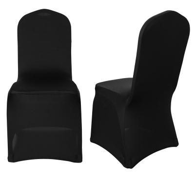 China Plain Mujia Set Of Black 4pcs Chair Covers Spandex Banquet Party Dining Chair Covers For Living Room Elastic Stretch Chair Cover for sale