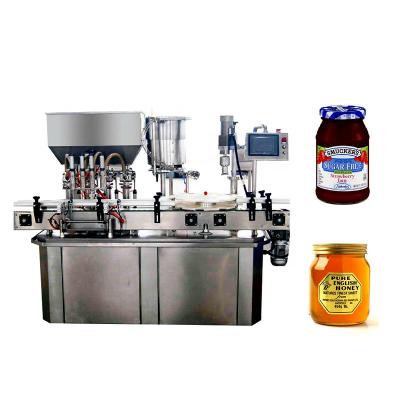 China Competitive Price Automatic Tomato Ketchup Food Honey Glass Jar Filling and Sealing/Capping Machine for sale