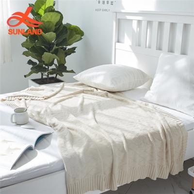 China Knitted Viable Throw Modern Comfortable Nordic Sofa Blanket Organic Knitted Bed Blanket for sale