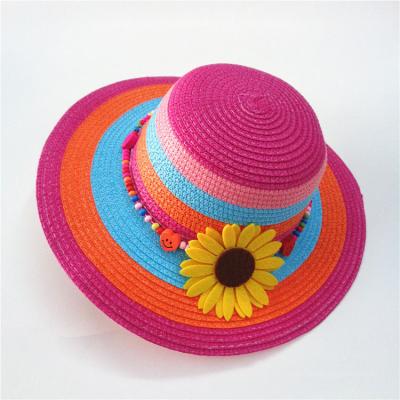 China Character Y-Z New Style Baby Kids Fashion Beach Sun Hat Sunflower Straw Hats Wholesale for sale