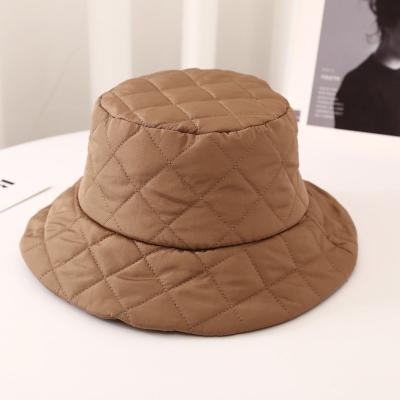 China breathable & New Y-Z Women Adult Soft Waterproof Warm Winter Quilted Bucket Hats Foldable Bucket Hat Winter Fluffy Hats for sale