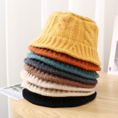 China breathable & Y-Z Ladies Fashion Waterproof Thick Warm Floppy Fisherman's Hat Soft Crochet Bucket Wool Flounced Hat for sale