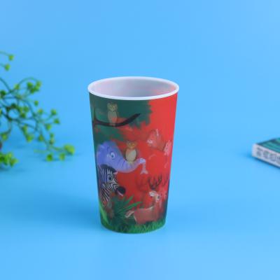 China Viable Promotional Gift 3D Lenticular Cups Reusable Plastic Reusable Coffee PP Drink Cups for sale