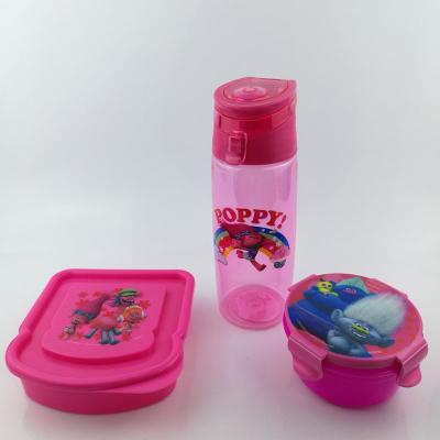 China Sustainable Hot Selling Plastic Lunch Box Set With Water Bottle for sale