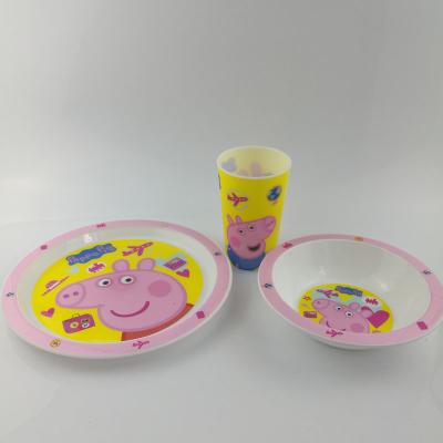 China BPA Free Disposable 100% PP Material Baby Feeding Set Hard Plastic Dinner Sets for sale