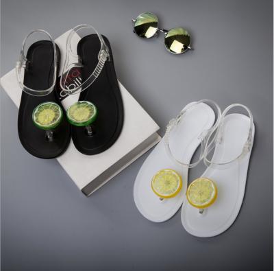 China New Store Sale Color Women Slippers Fashion Multi Color Round Summer Hot Trendy Orange Clear Sandals Beach Single-Term Shoes Slippers for sale