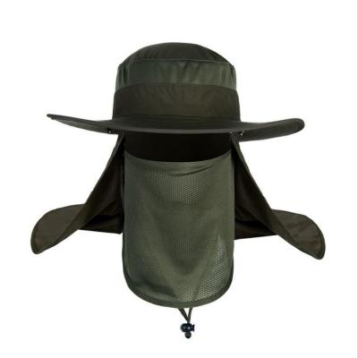 China Eco-Friendly Wholesale Hunting Fishing UV Hat Protection Fin Hat With Ear Mask Cover Outdoor Fisherman Bucket Hat for sale