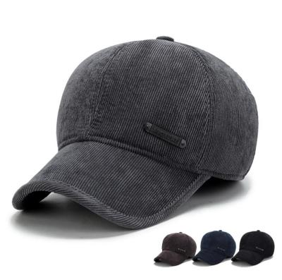 China breathable & Korean corduroy thick baseball cap wholesale waterproof autumn and winter fashionable men and women hat empty hat for sale