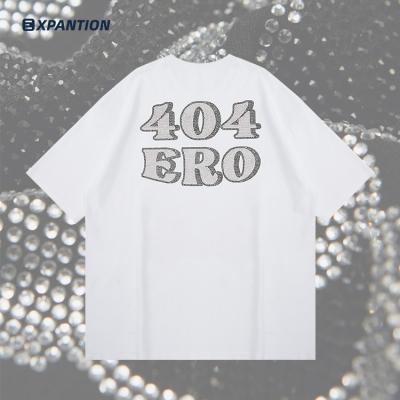 China 100% custom made hop luxury wholesale cotton hip streetwear EXP summer rhinestone 3d t-shirts unisex for sale