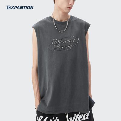 China Factory Wholesale Premium Anti-pilling EXP 3D printed streetwear hiphop gym sport workout 100 cotton men's tank top for sale