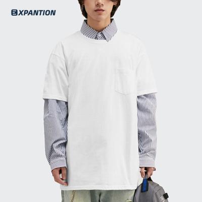 China EXP Anti-pilling Sleeve 210gsm Cotton Solid Color Short Blank 100% Blank T-Shirt Premium Stylish Summer Crew Neck for sale