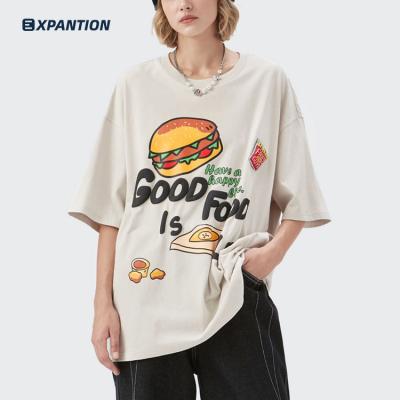 China Wholesale Best Quality Hip Hop Crewneck Streetwear Anti-Wrinkle EXP Cotton OEM Cartoon Blast Print 100% Graphic T-Shirt for sale