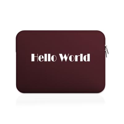 China 11 12 13 14 15.6 Inch Most Custom Laptop Word Sleeve Laptop Case Hello For MacBook Air Ultrabook Pro Notebook Soft Zipper Bag Tablet for sale