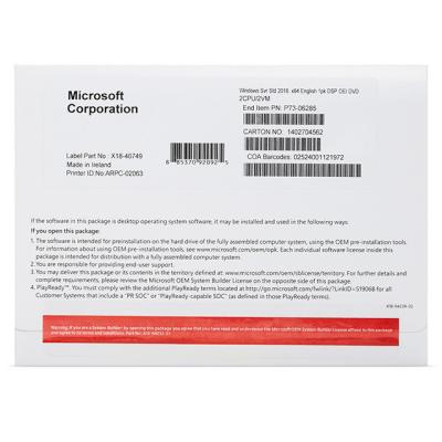 China Engels Microsoft Windows Server 2016 Standaardoem Pakket met DVD met 64 bits Te koop